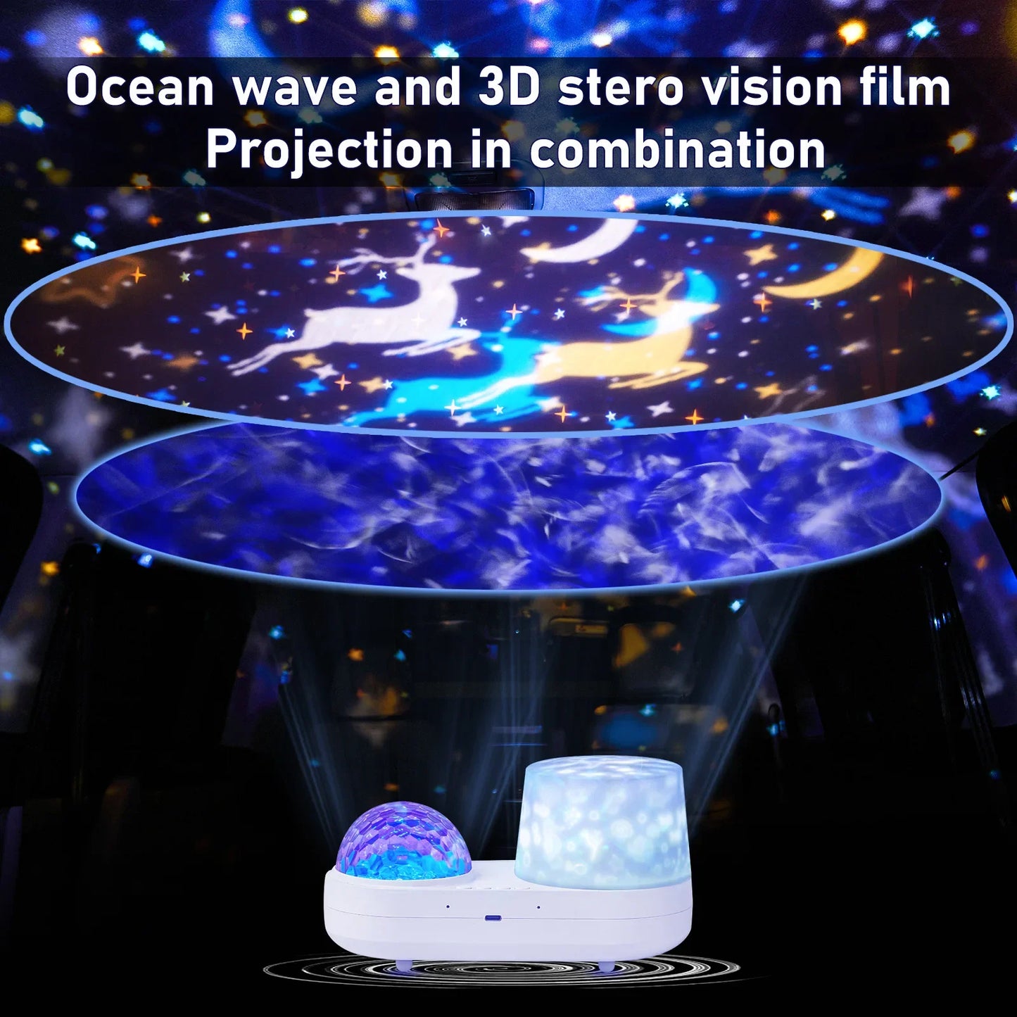 Ocean Starry Projector led Night Light Constellation Galactic Projection Light 360 Degree