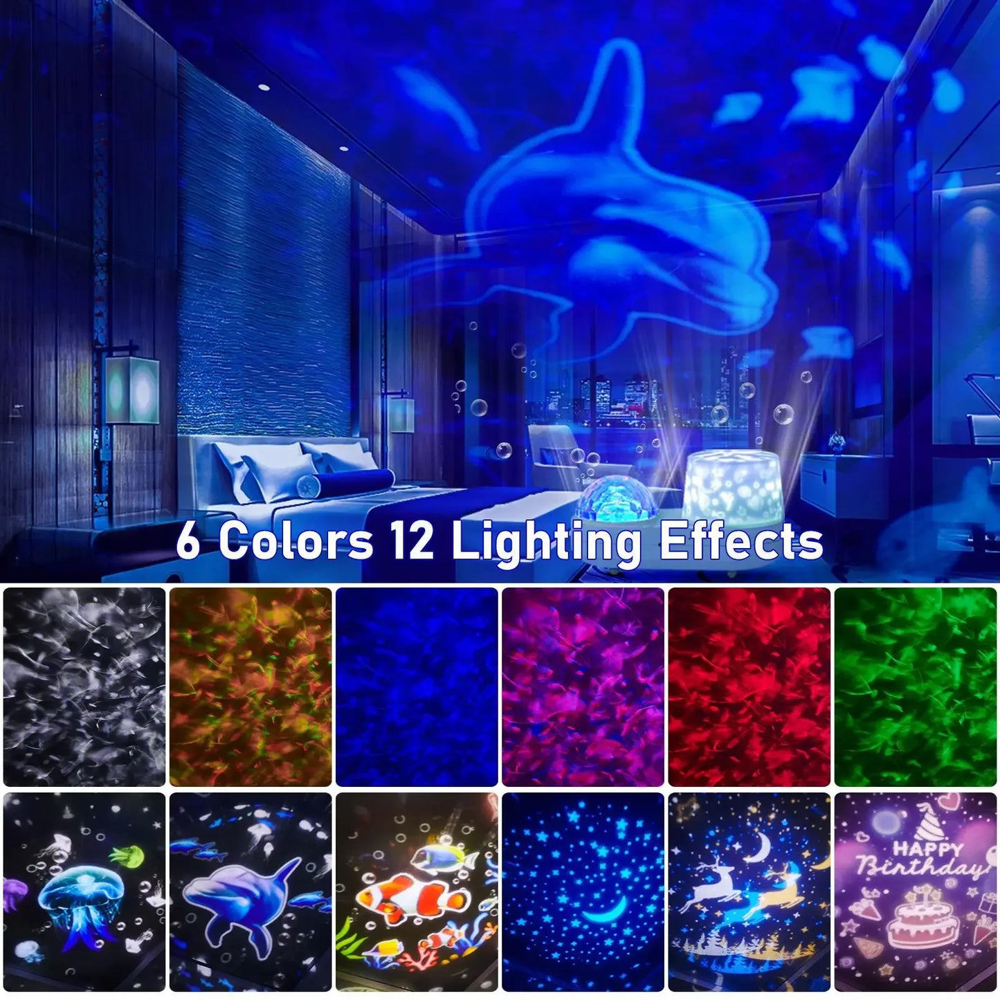 Ocean Starry Projector led Night Light Constellation Galactic Projection Light 360 Degree