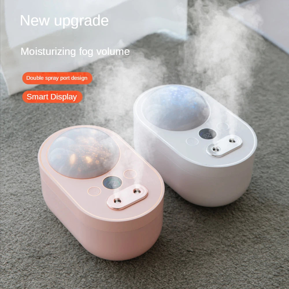 Humidifier Double Spray Projection Lamp USB Starry Sky Rotating Night Lamp