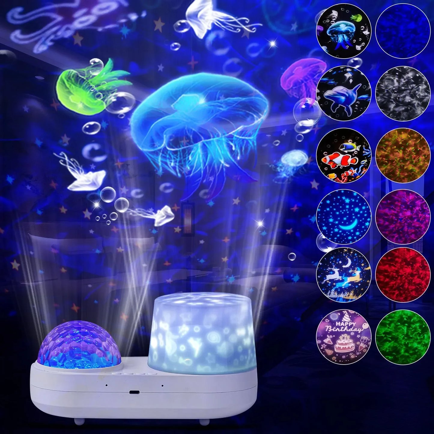 Ocean Starry Projector led Night Light Constellation Galactic Projection Light 360 Degree