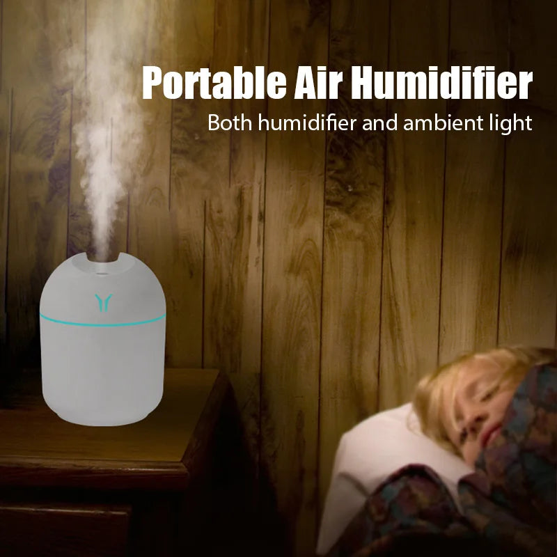 Mini Ultrasonic 250ML Air Humidifier Romantic Light USB Essential Oil Diffuser Car Purifier Aroma Anion Mist Maker Humidifier